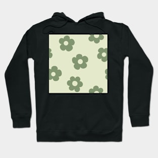 Chunky Retro Flowers - Garden Green Hoodie